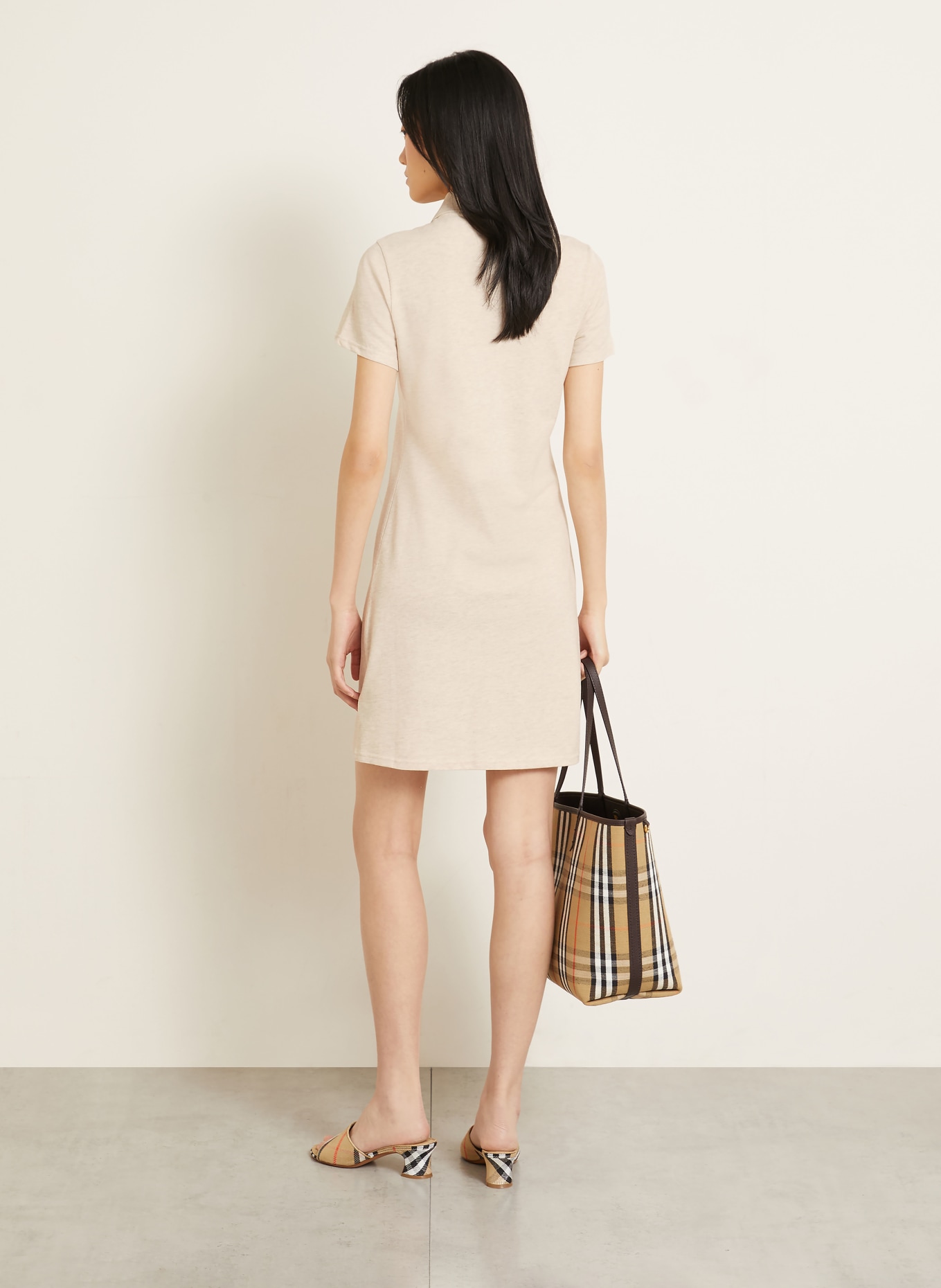 BURBERRY Piqué-Polokleid PASCALINE: BEIGE
