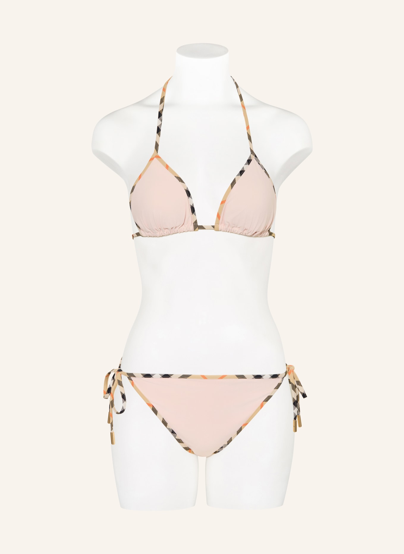 BURBERRY Triangel-bikinibroekje: ROSE CLAIR / BEIGE / ROOD