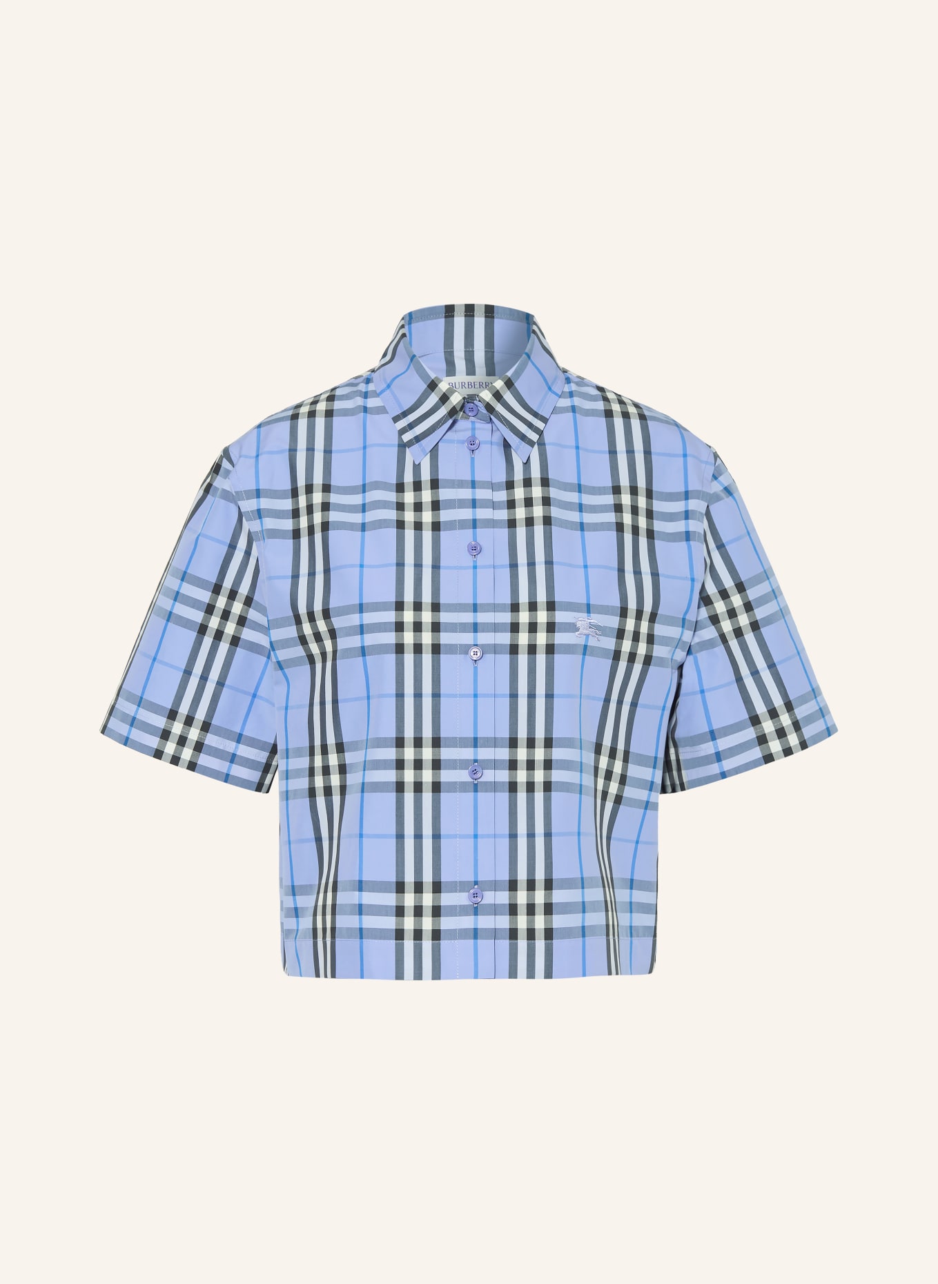 BURBERRY overhemdblouse: LICHTBLAUW / DONKERBLAUW / WIT