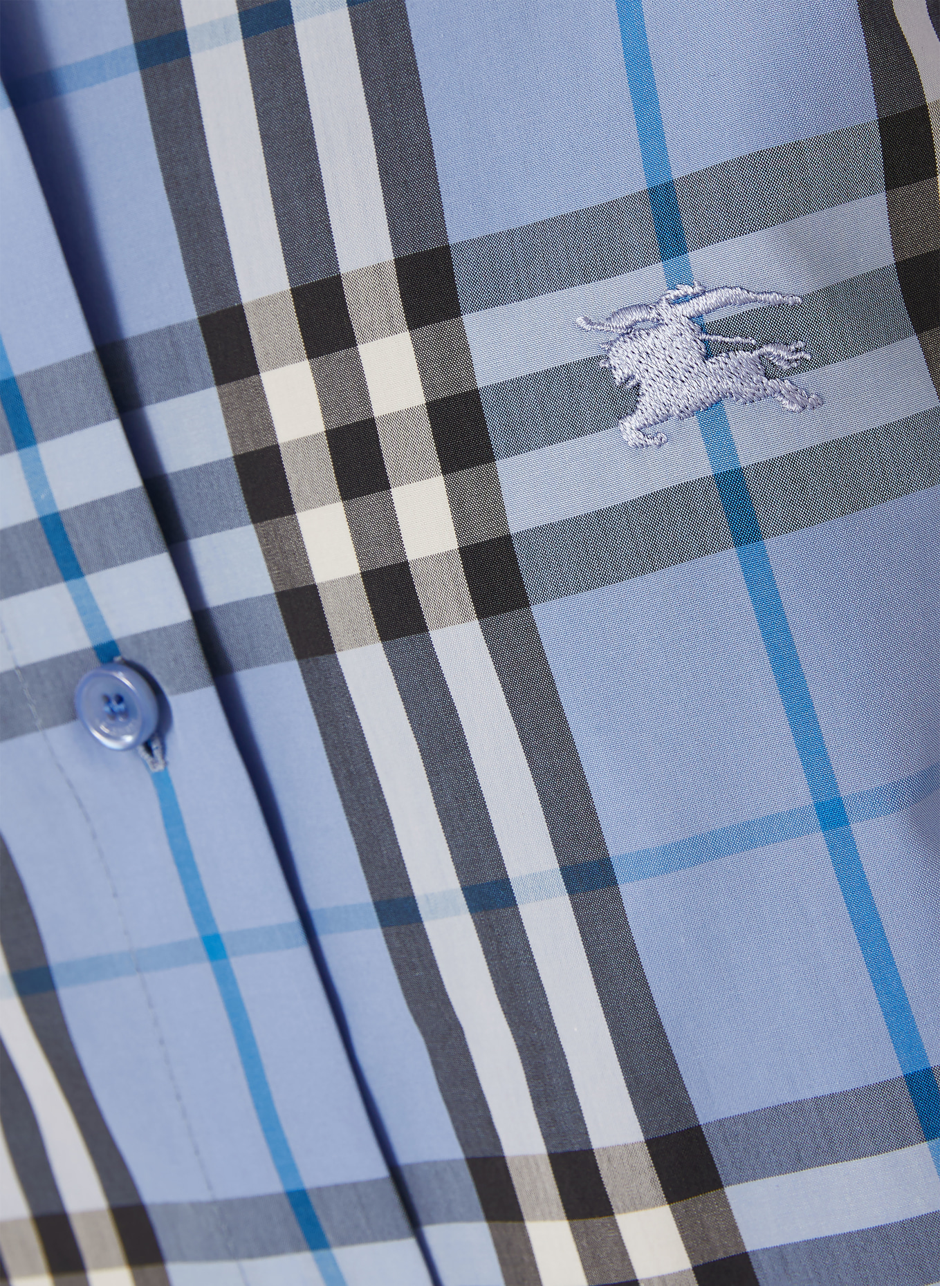 BURBERRY overhemdblouse: LICHTBLAUW / DONKERBLAUW / WIT