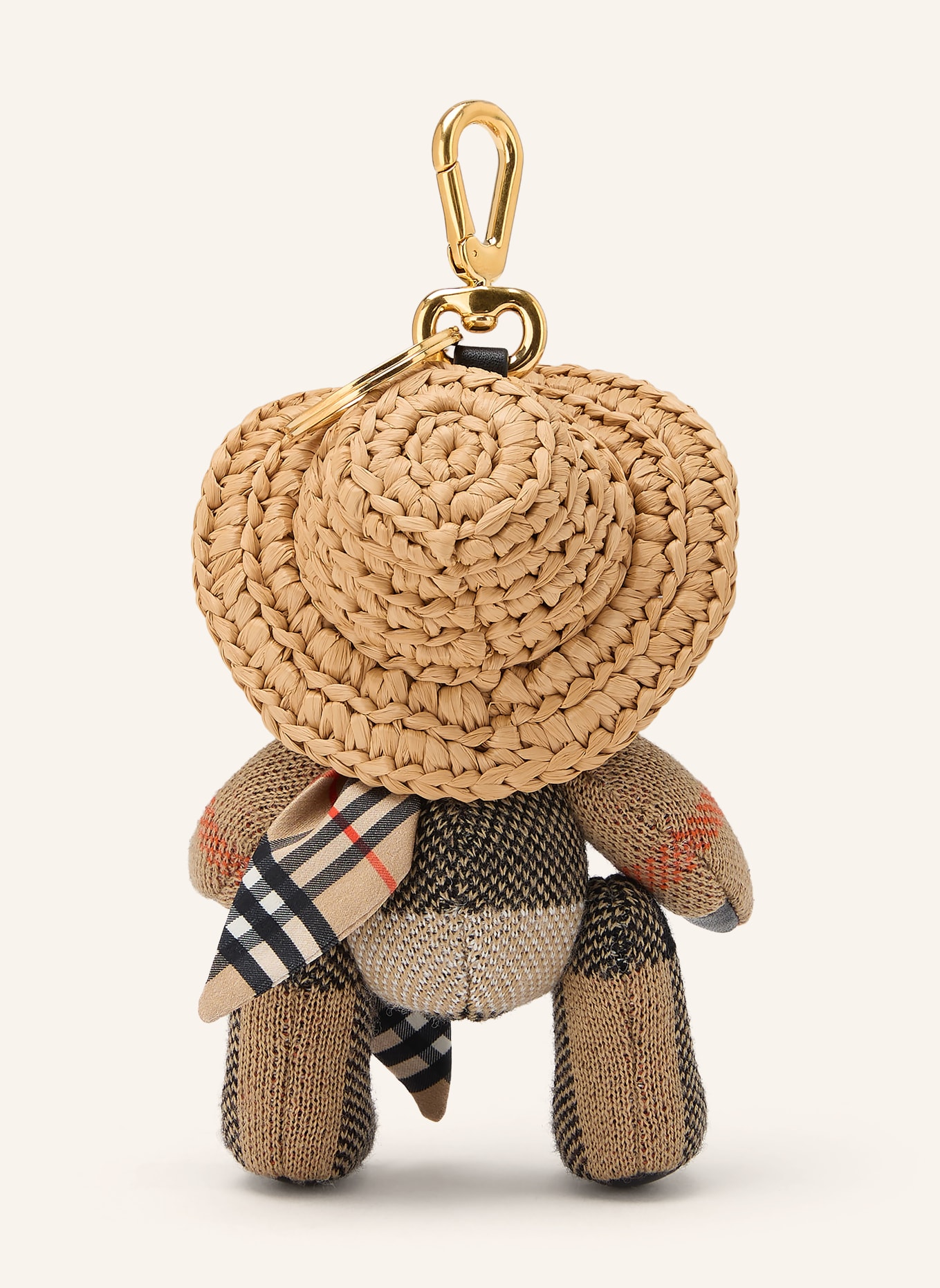 BURBERRY Porte-clés THOMAS TEDDY: MARRON CLAIR / OR / ORANGE