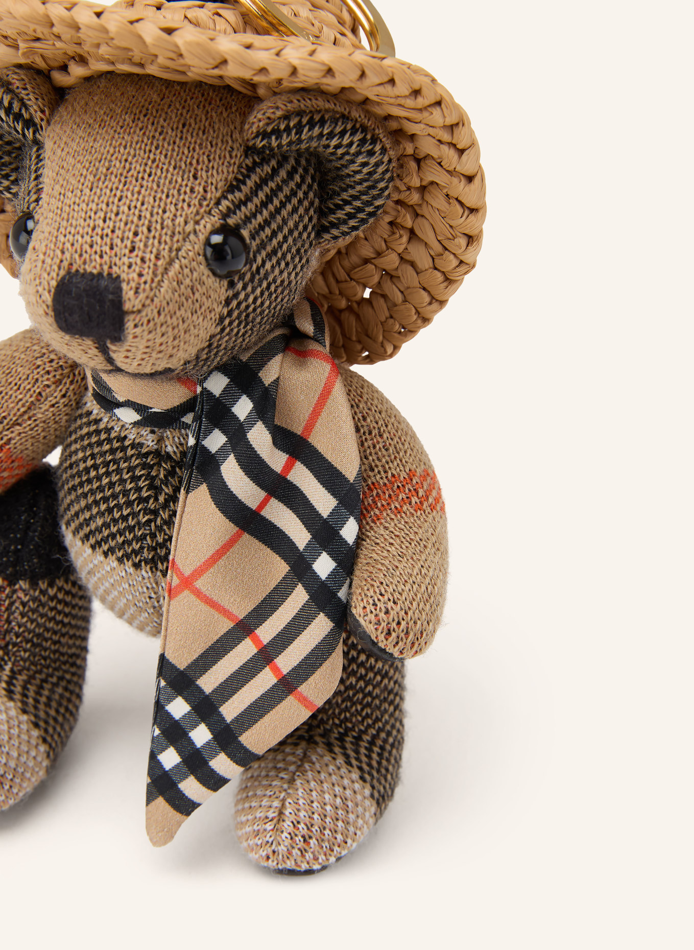 BURBERRY Porte-clés THOMAS TEDDY: MARRON CLAIR / OR / ORANGE