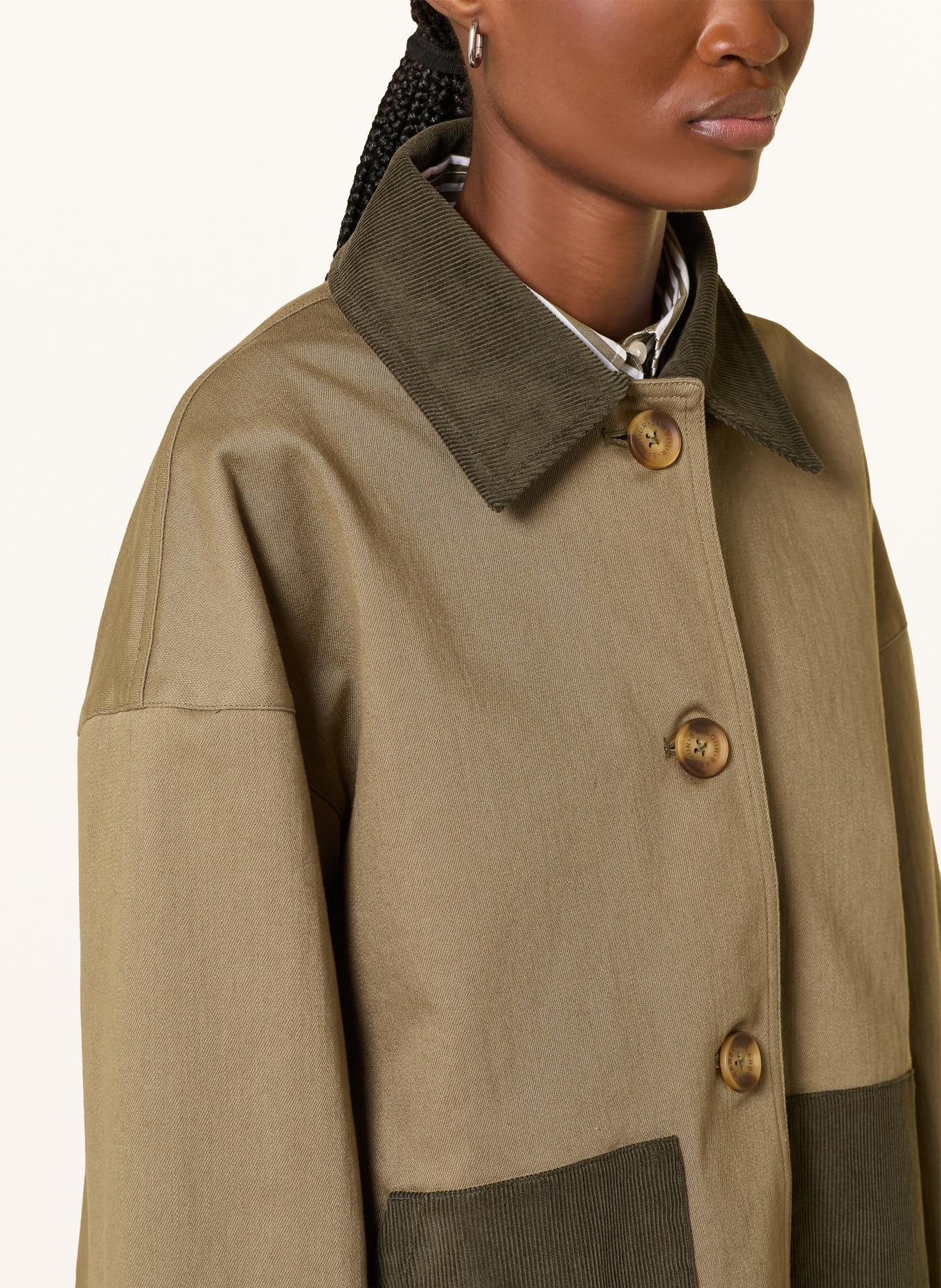 Barbour Jacke CLOVERDALE: KHAKI / DUNKELGRÜN