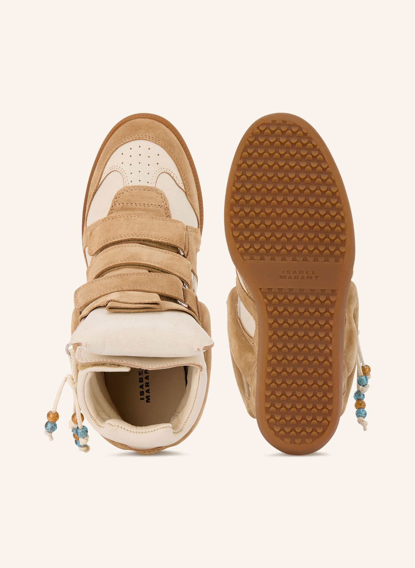 ISABEL MARANT Hightop-sneaker BEKETT: BEIGE / ZILVER / CRÈME