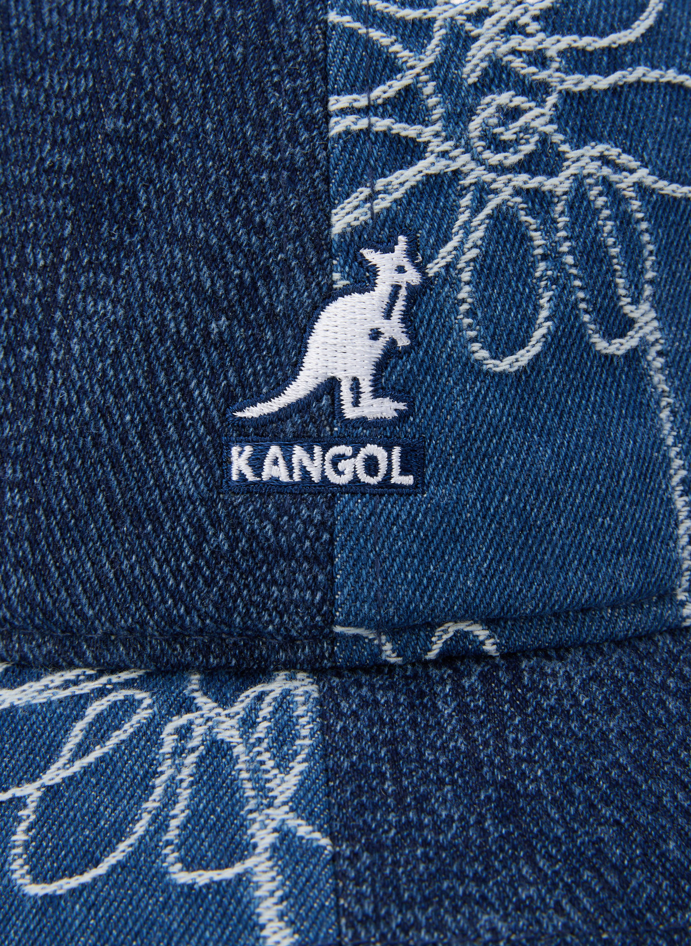 KANGOL Jeans-Cap: DUNKELBLAU / WEISS
