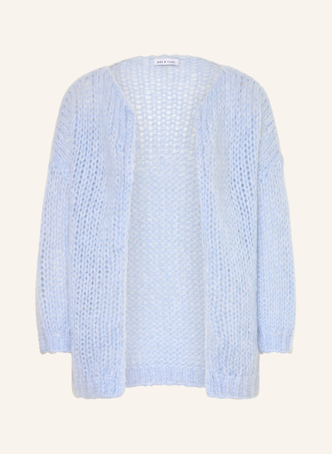 MRS & HUGS Pletený obal s mohérem: TMAVĚ MODRÁ