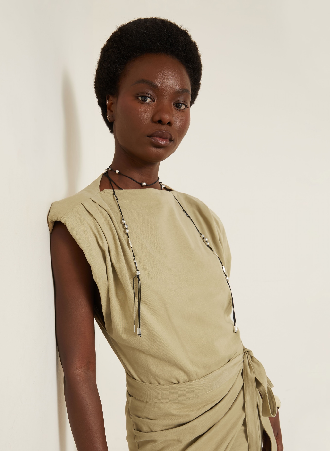 ISABEL MARANT Robe en jersey MARIELLE à effet cache-cœur: OLIVE