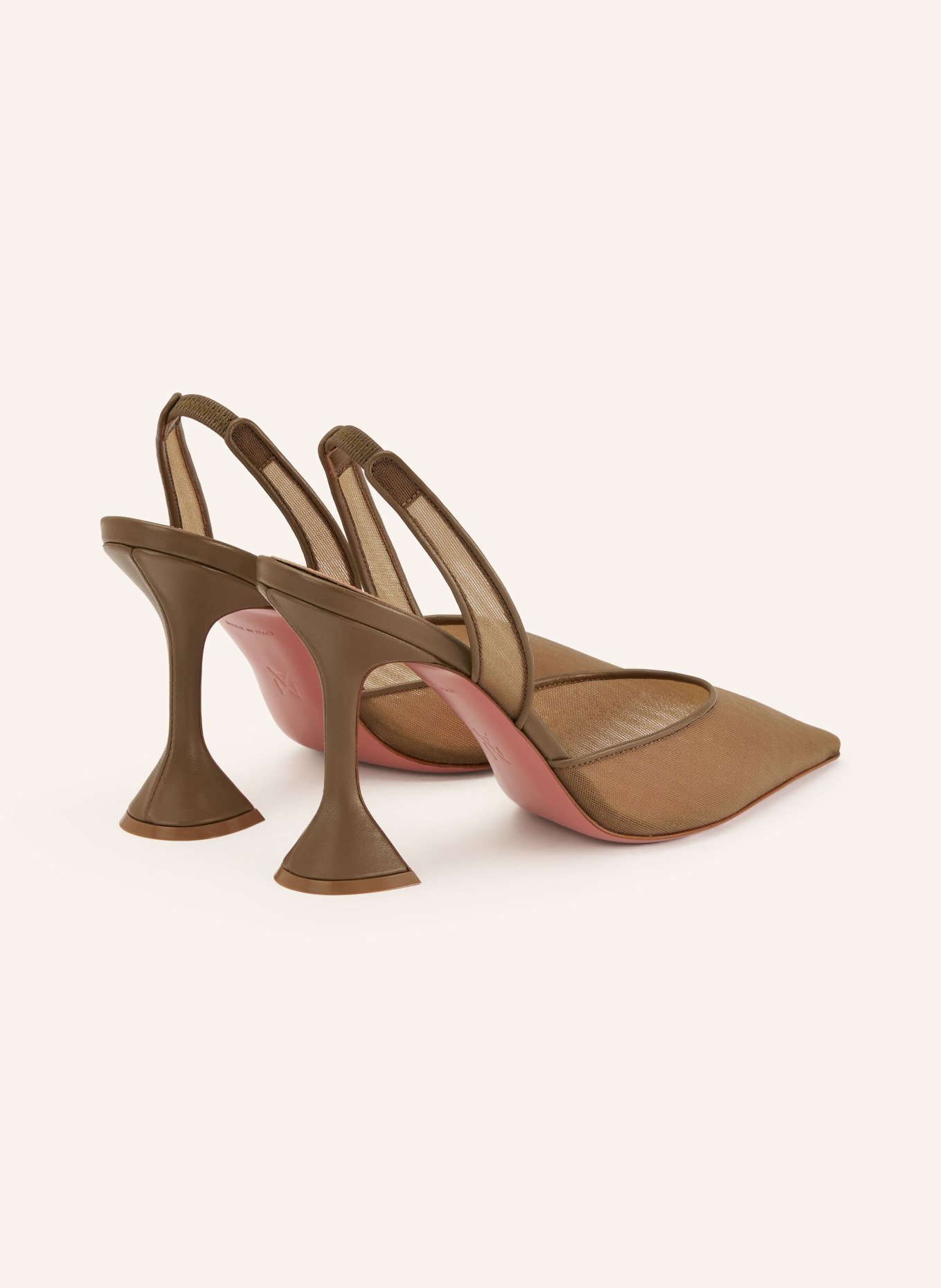 AMINA MUADDI Escarpins à bride HOLLI: TAUPE