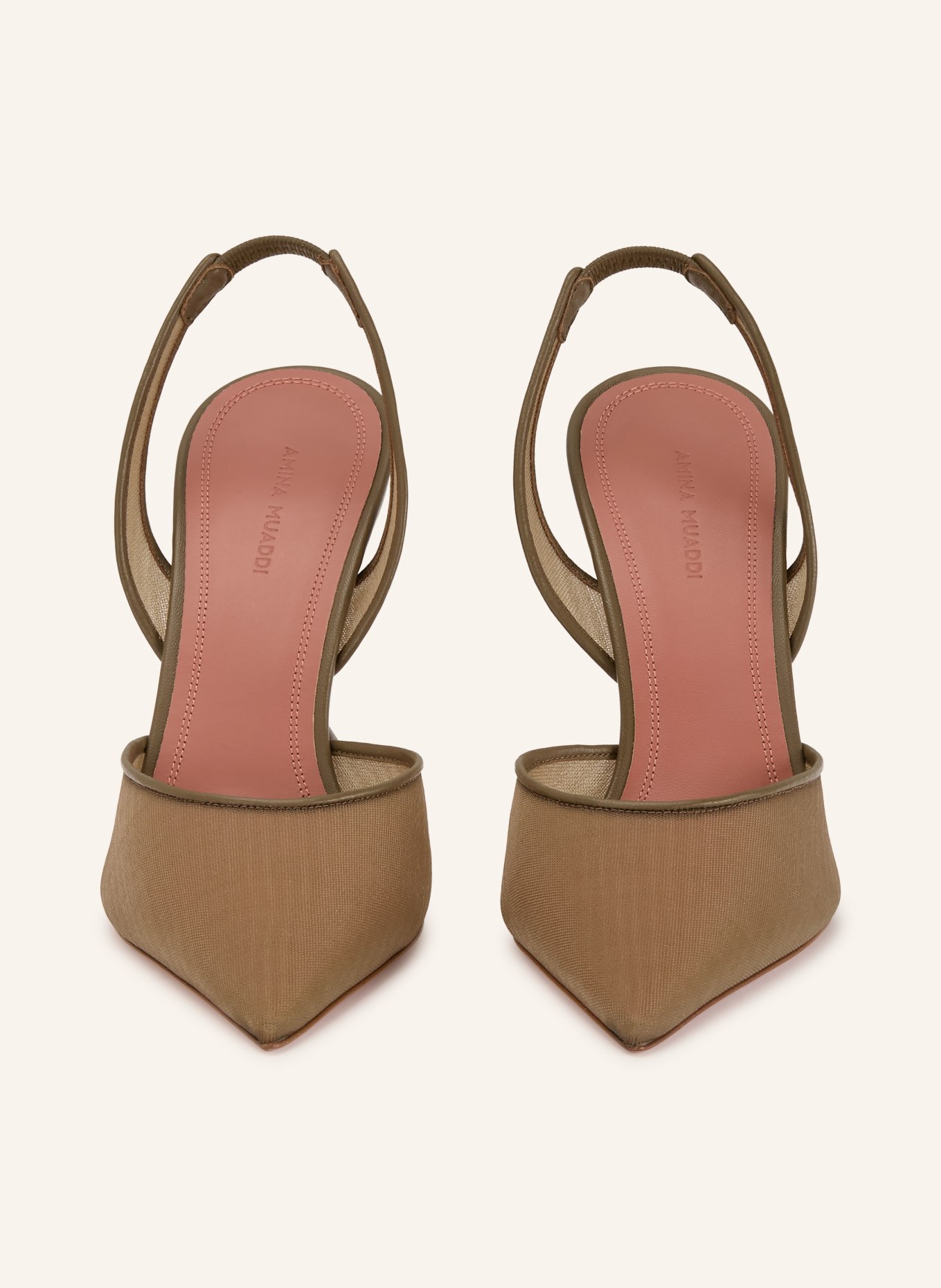 AMINA MUADDI Escarpins à bride HOLLI: TAUPE