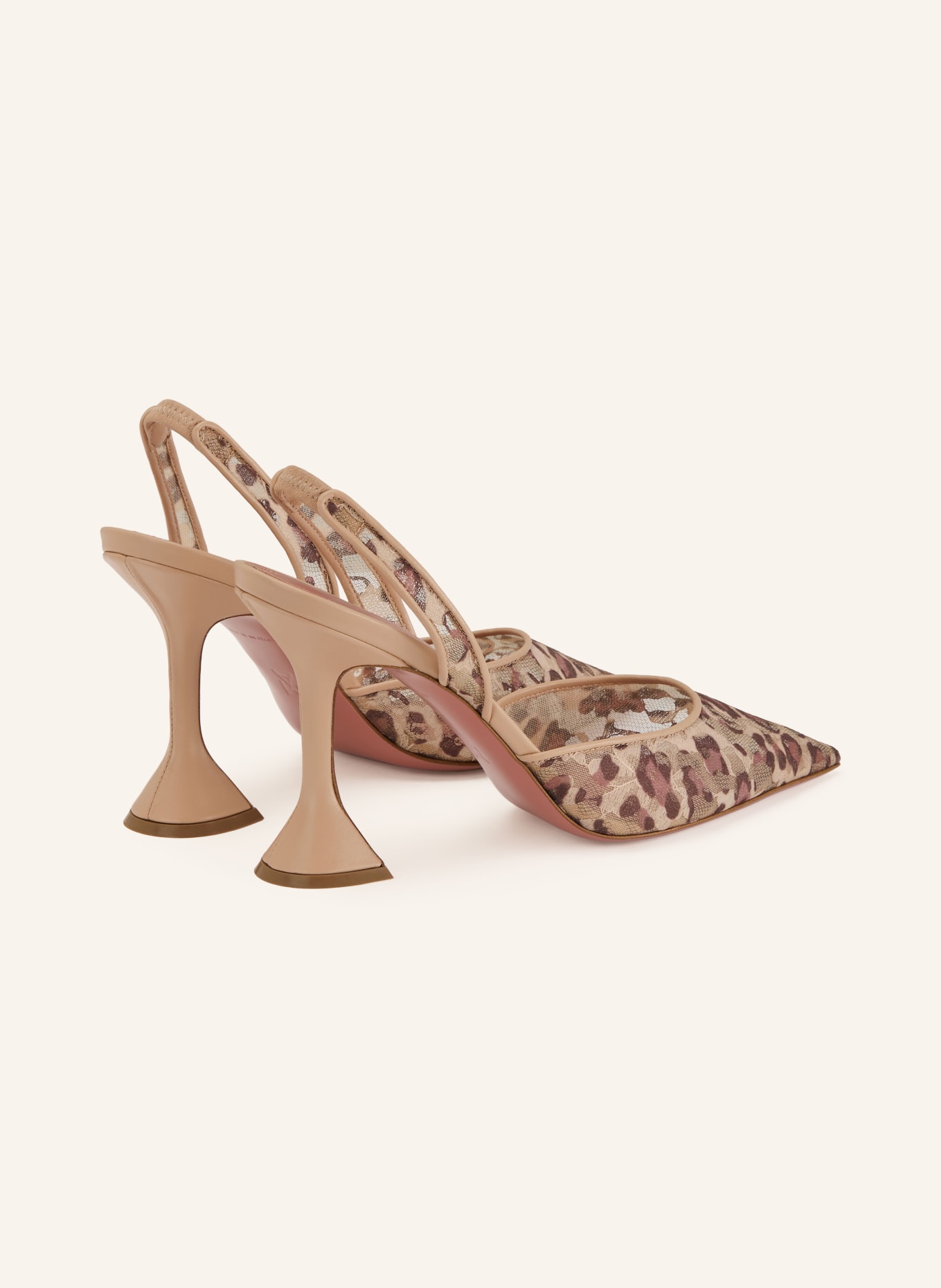 AMINA MUADDI Escarpins à bride HOLLI LACE SLING 95: BEIGE / MARRON