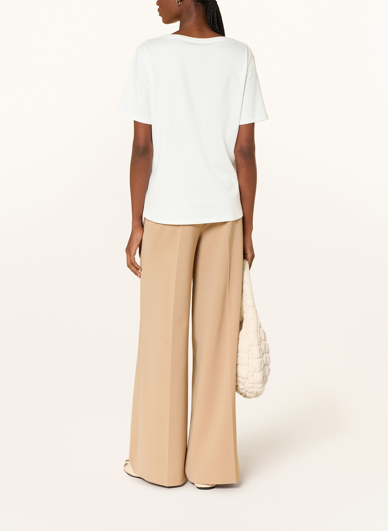 monari T-Shirt mit Schmucksteinen: CREME / ROSA / BEIGE