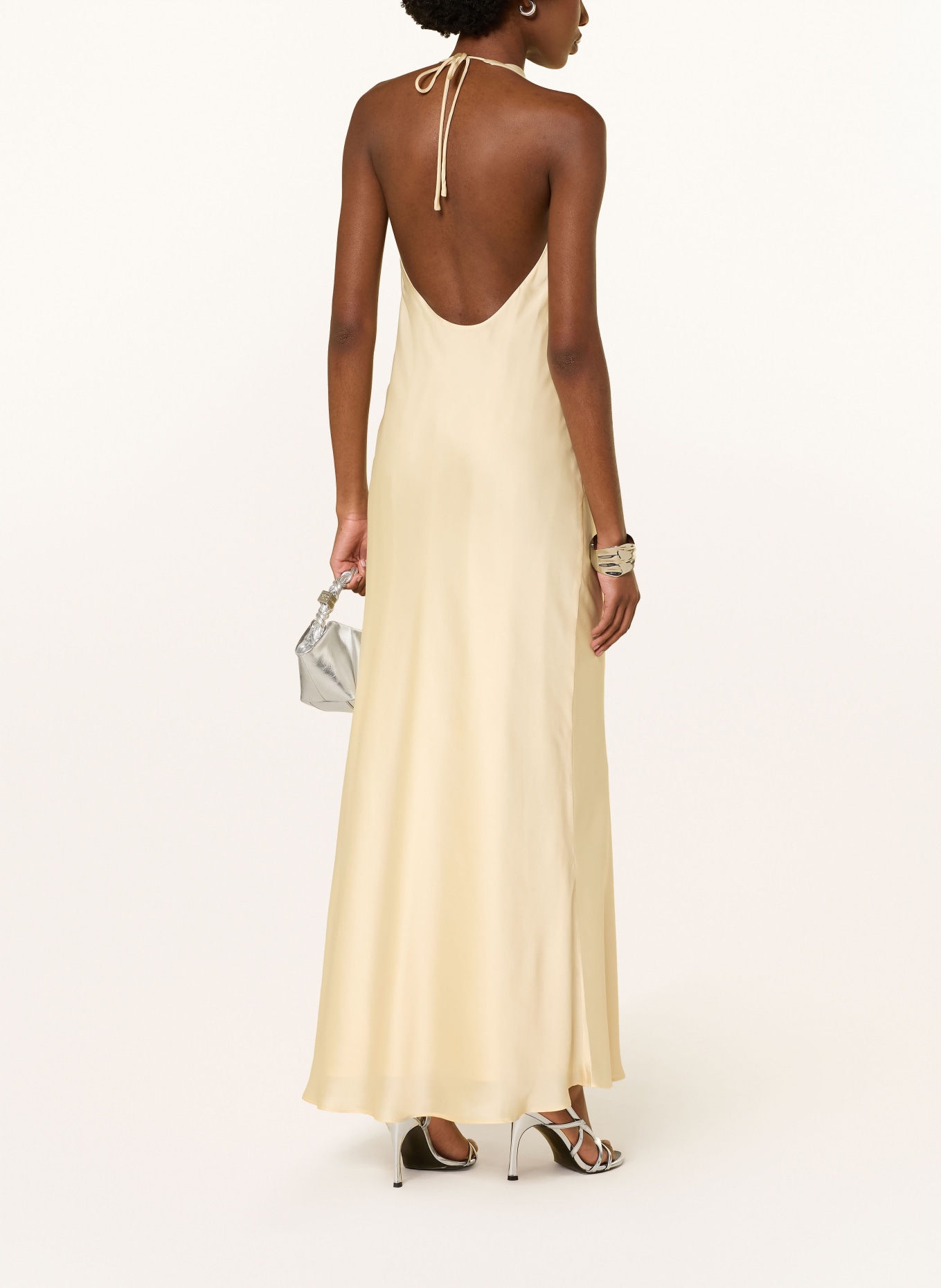 ROTATE Cocktailkleid aus Satin: HELLGELB