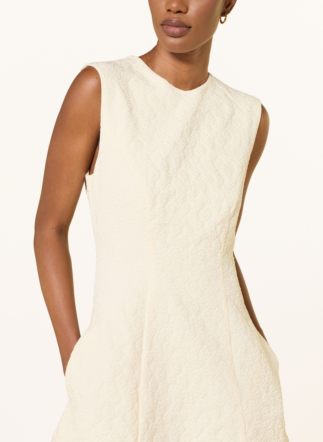 ROTATE Jacquard-Kleid: HELLGELB