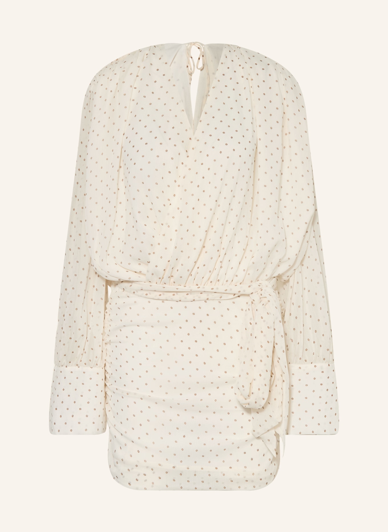 ROTATE Jurk: CRÈME / MARRON FONCÉ