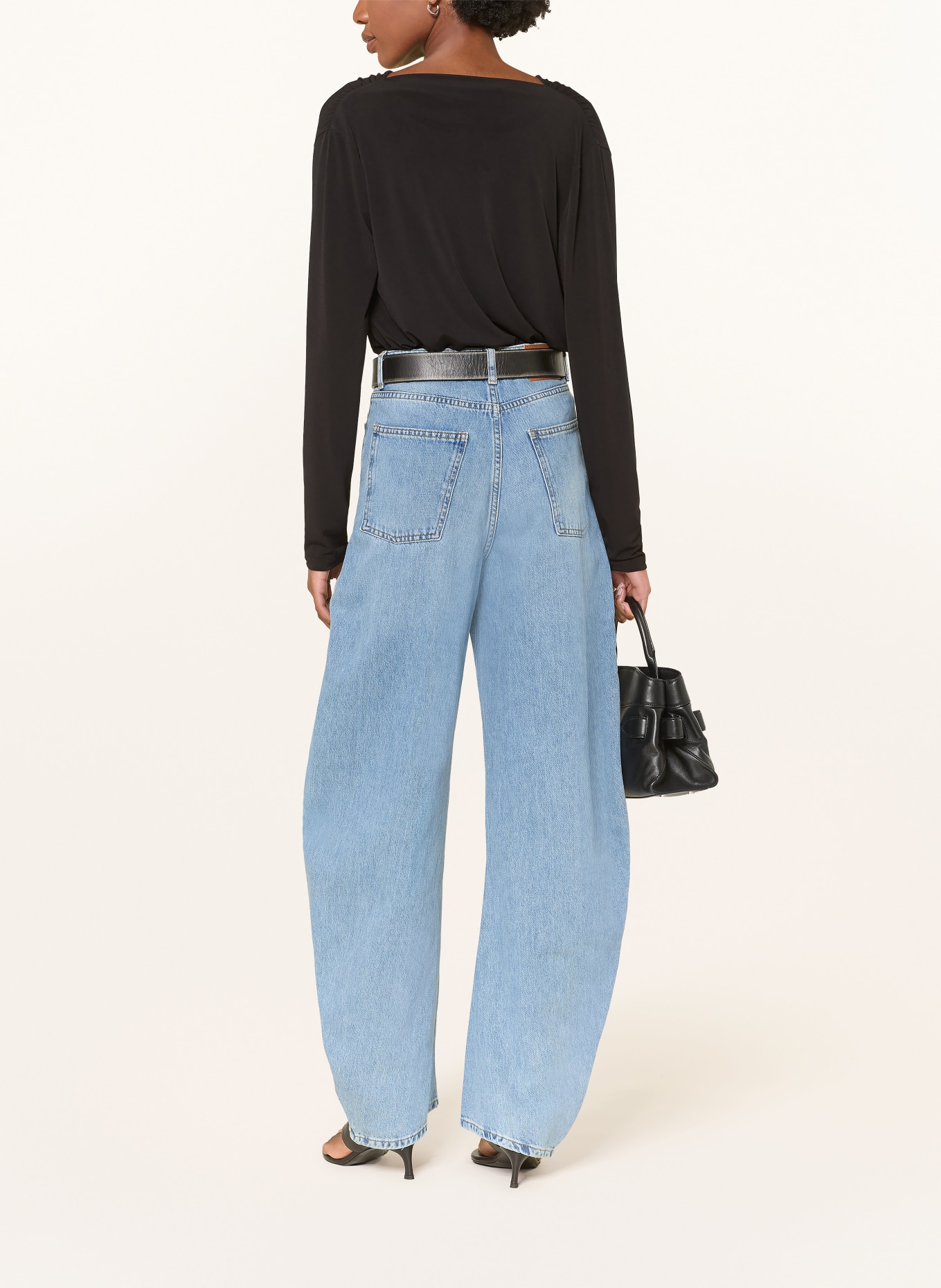 ROTATE Barrel džíny: TMAVĚ MODRÁ