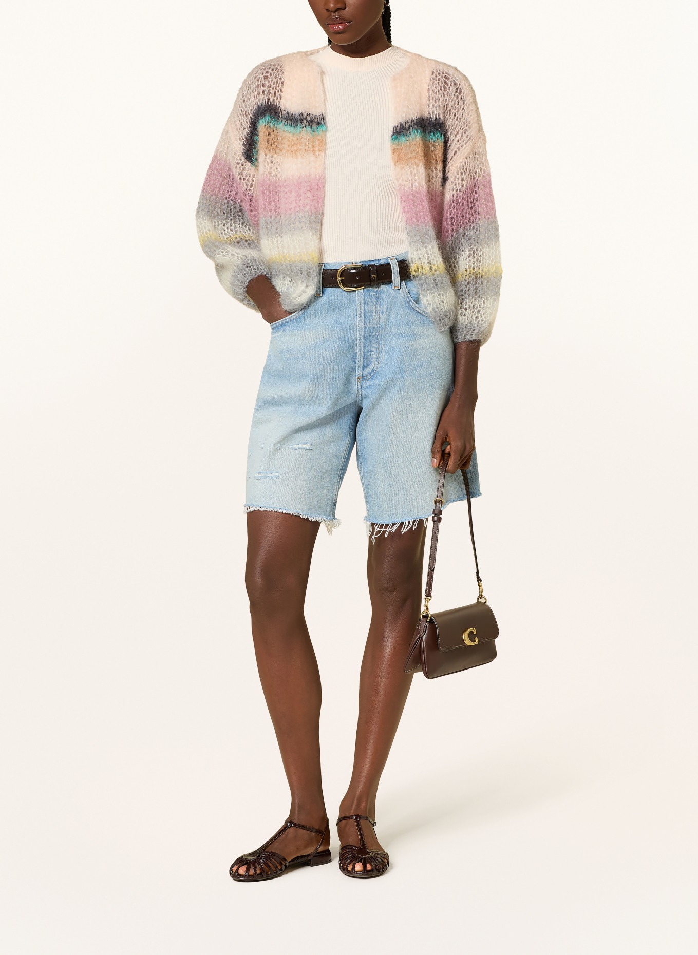 MAIAMI Strickhülle aus Mohair: HELLROSA / ROSÉ / HELLGRAU