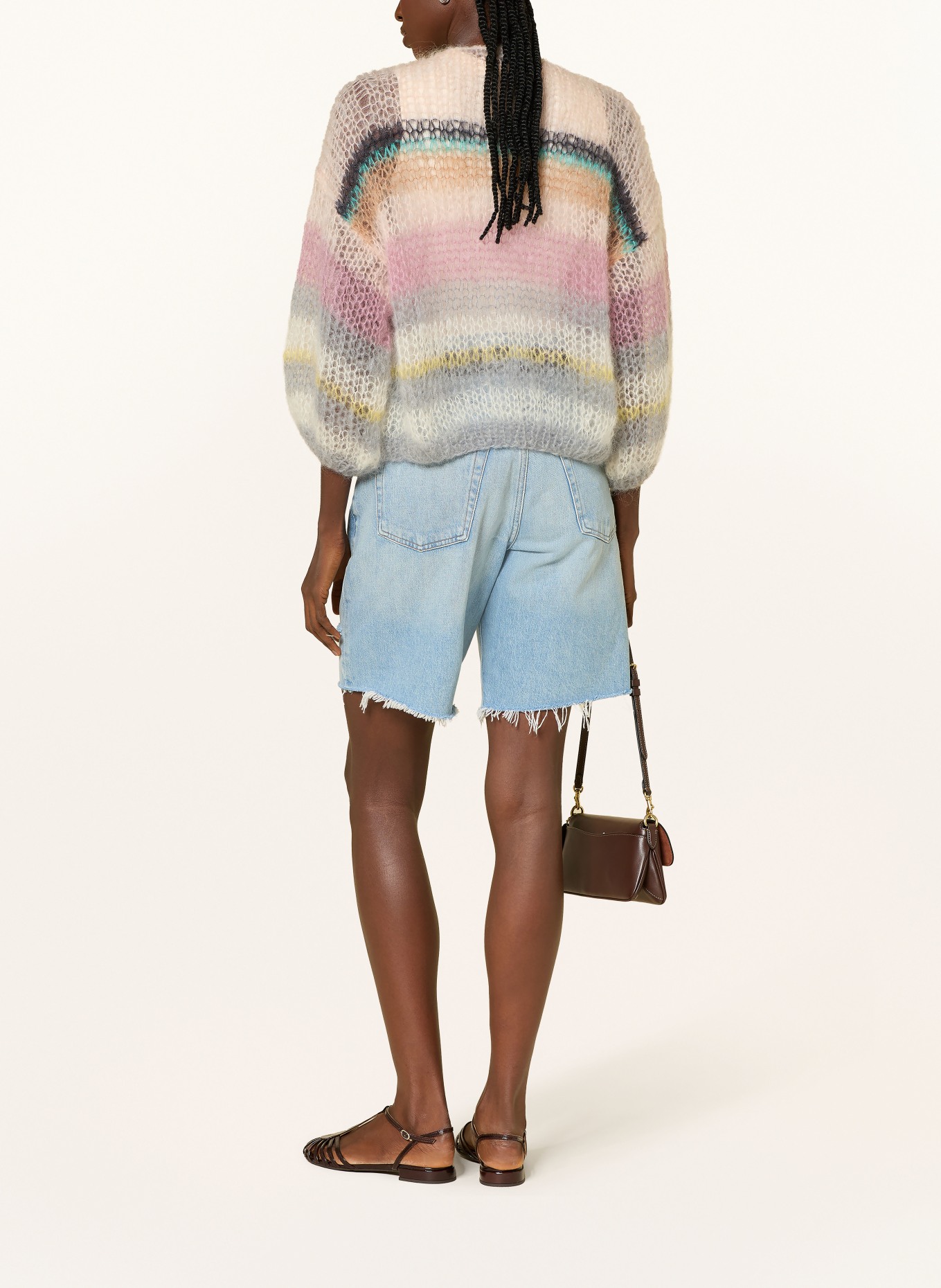 MAIAMI Strickhülle aus Mohair: HELLROSA / ROSÉ / HELLGRAU