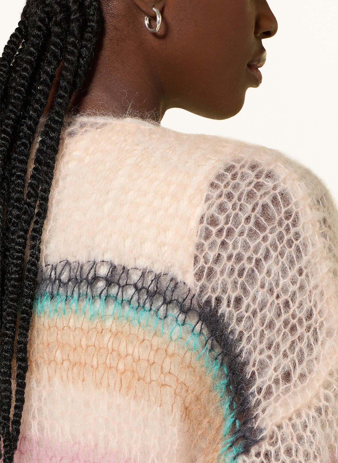 MAIAMI Strickhülle aus Mohair: HELLROSA / ROSÉ / HELLGRAU