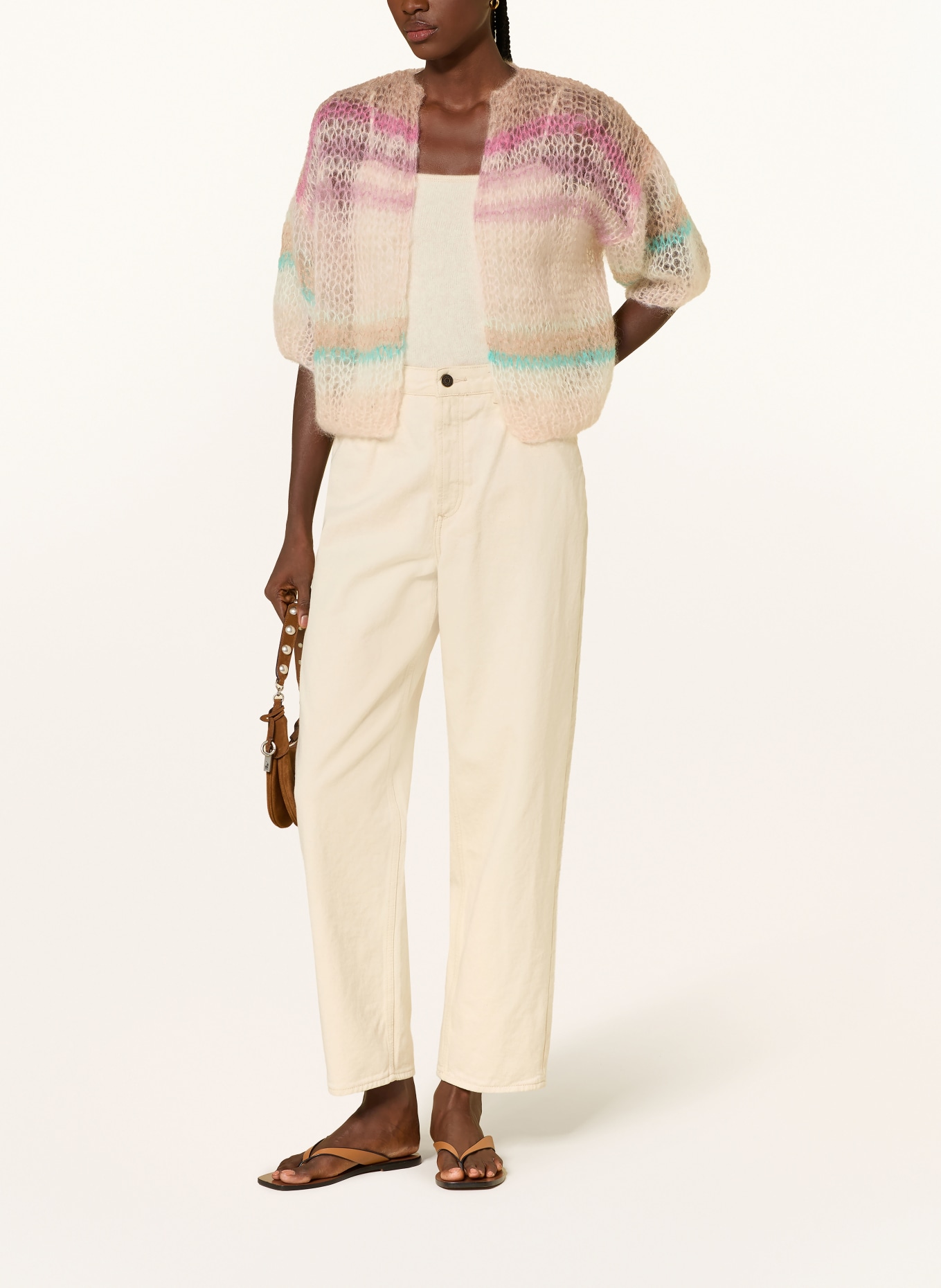 MAIAMI Strickhülle aus Mohair: HELLROSA / PINK / TÜRKIS