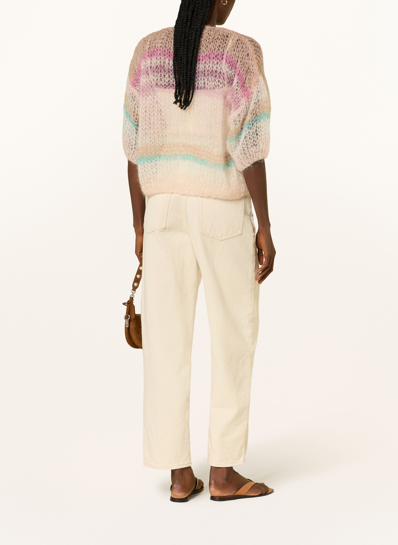 MAIAMI Strickhülle aus Mohair: HELLROSA / PINK / TÜRKIS