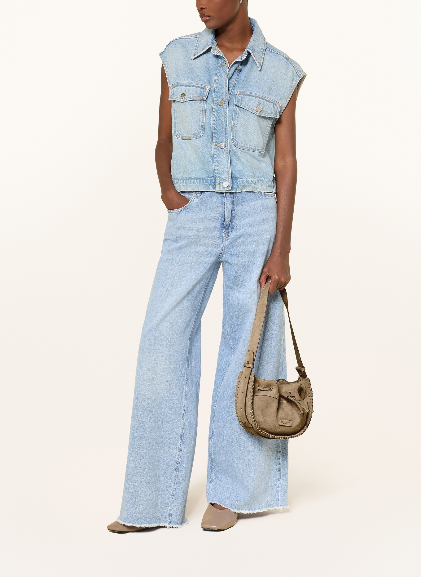 Marc O'Polo Taška AAMINA MINI: ČERNOŠEDÁ / ZLATÁ