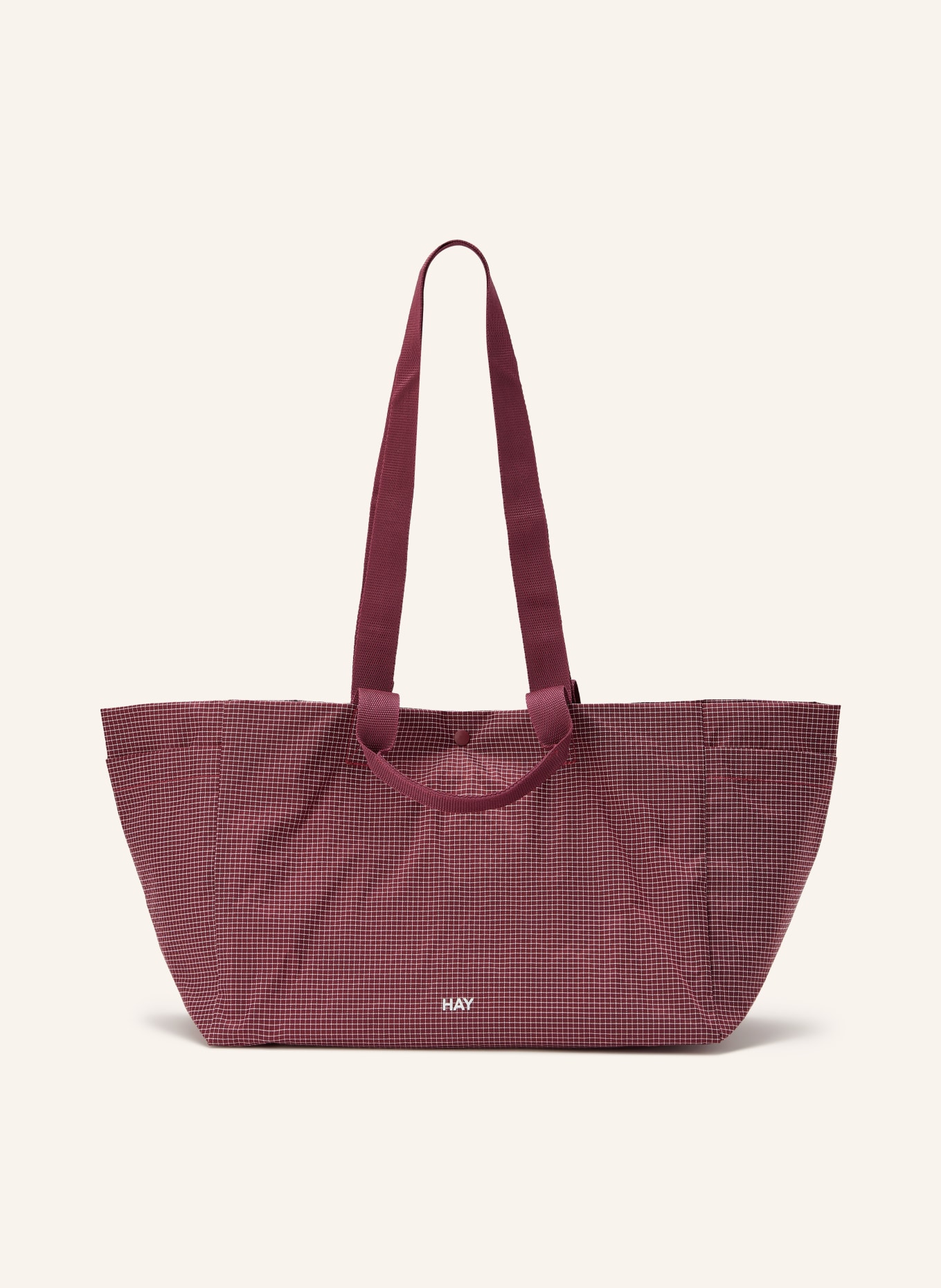 HAY Víkendový batoh GRID SMALL: TMAVĚ ČERVENÁ / BÍLÁ