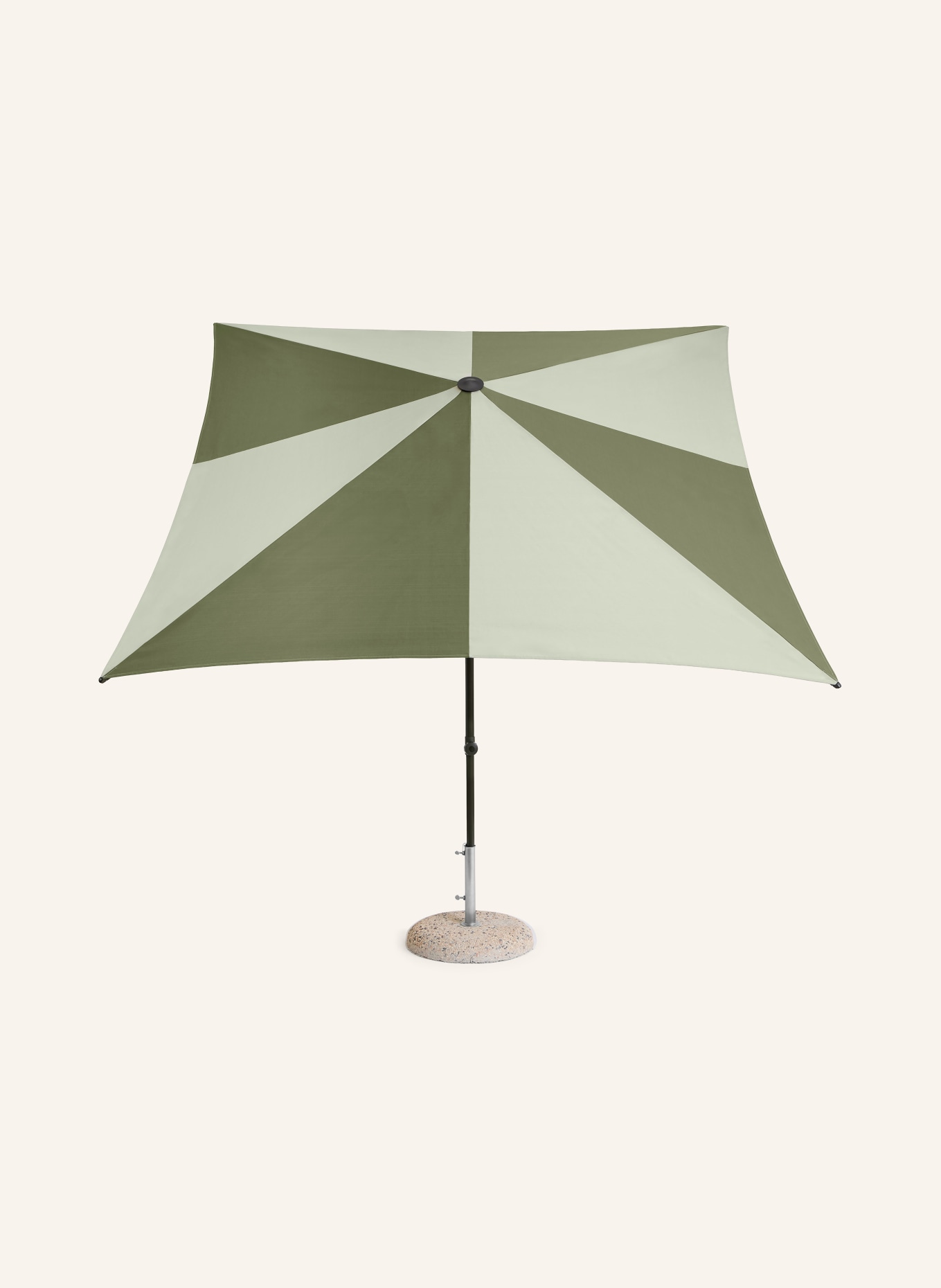 HAY Sonnenschirm TERRAZZA SQUARE: HELLGRÜN / DUNKELGRÜN