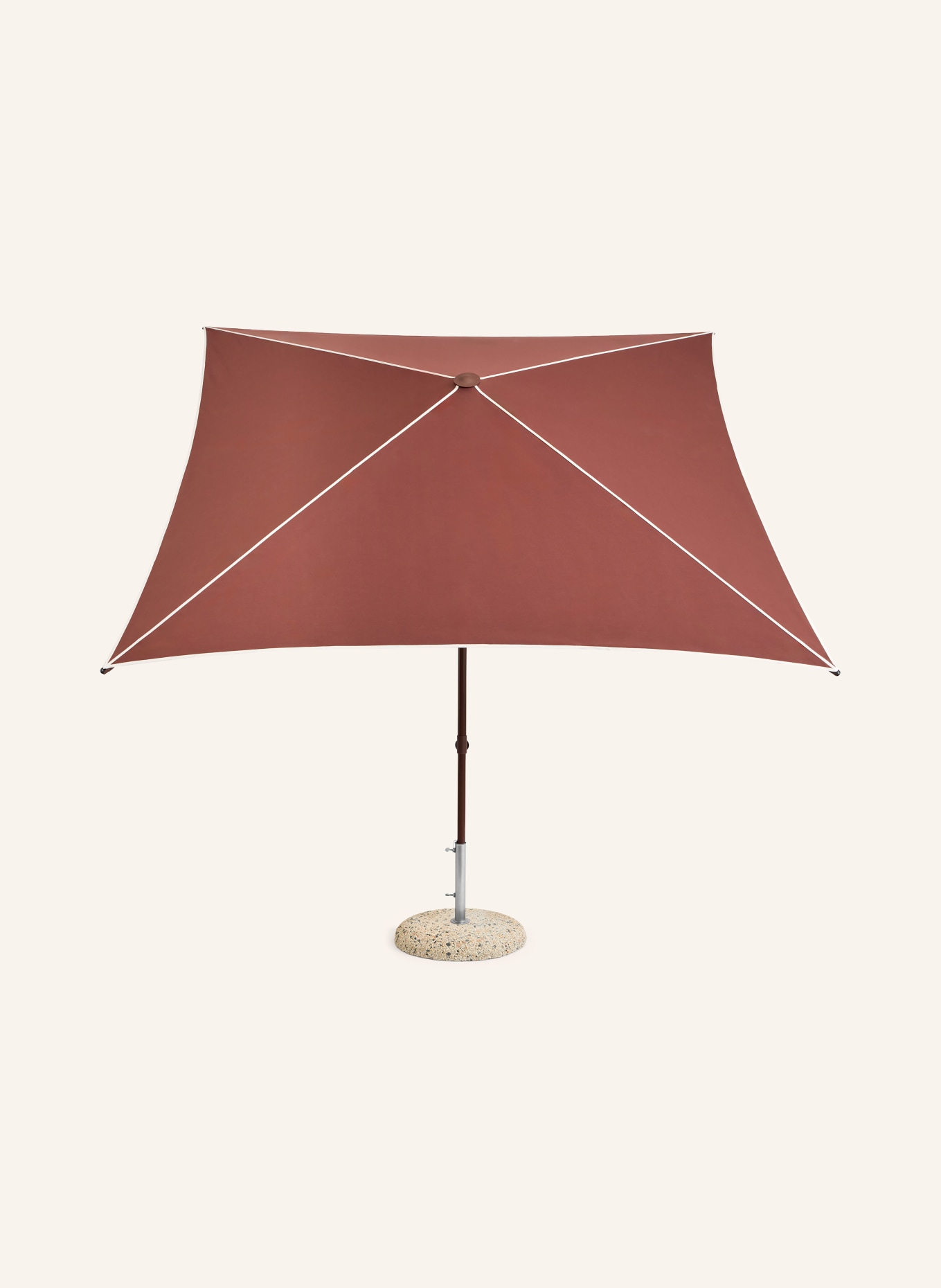 HAY Sonnenschirm TERRAZZA SQUARE: CREME / DUNKELROT
