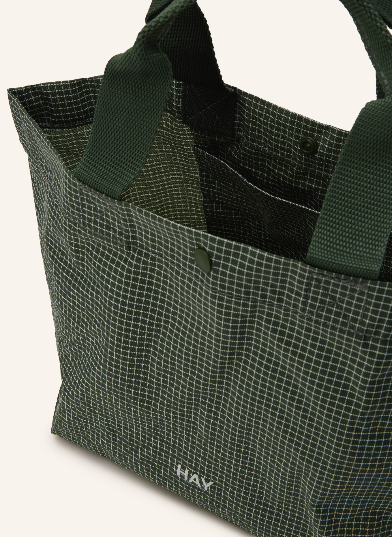 HAY Handtasche GRID MINI: GRÜN / WEISS