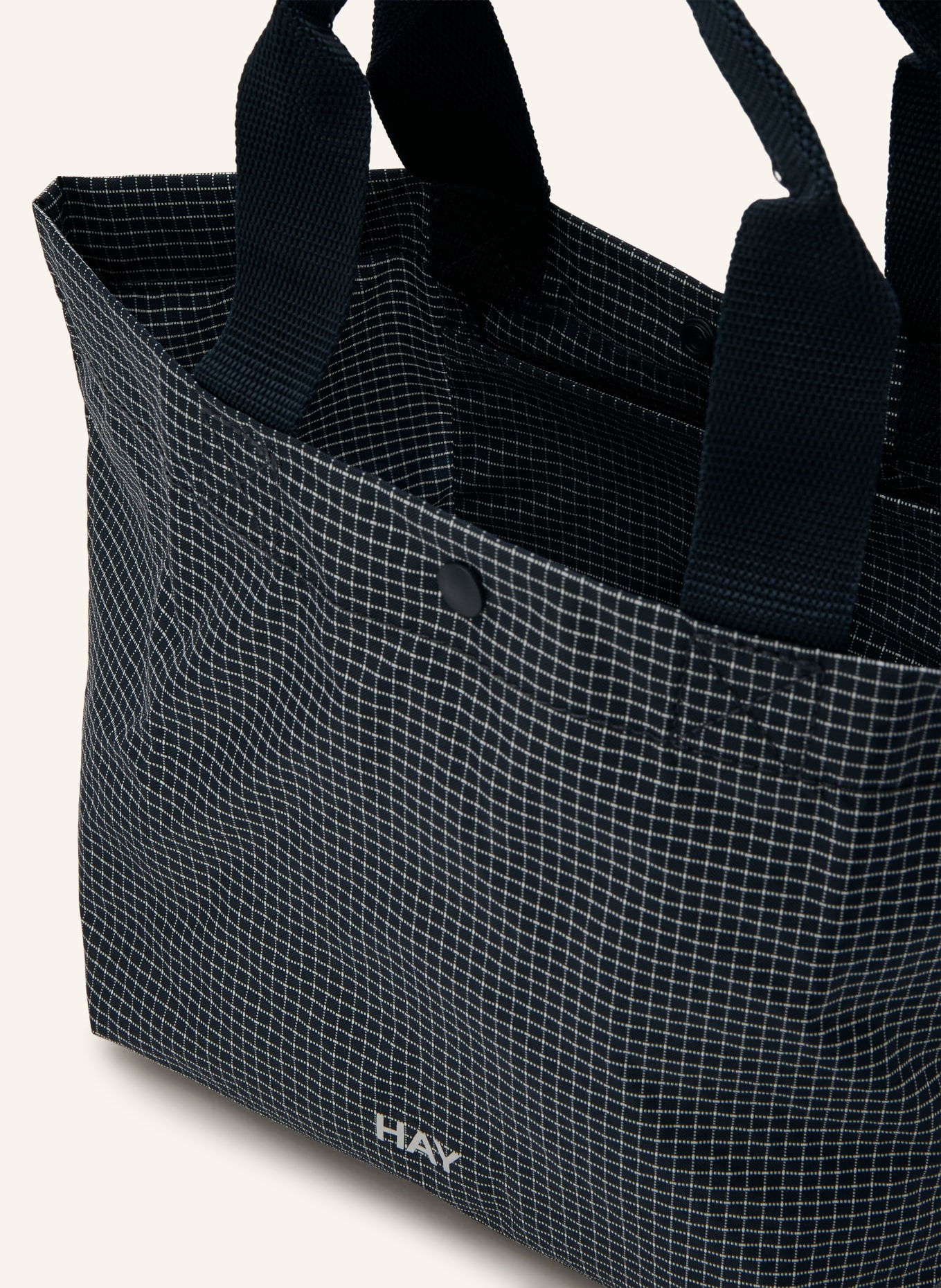HAY GRID MINI handbag: DARK BLUE / WHITE