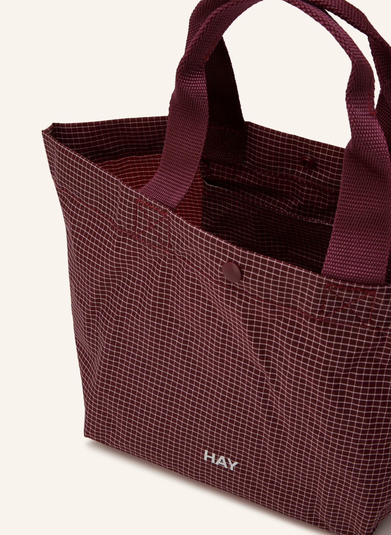 HAY GRID MINI handbag: DARK RED / WHITE