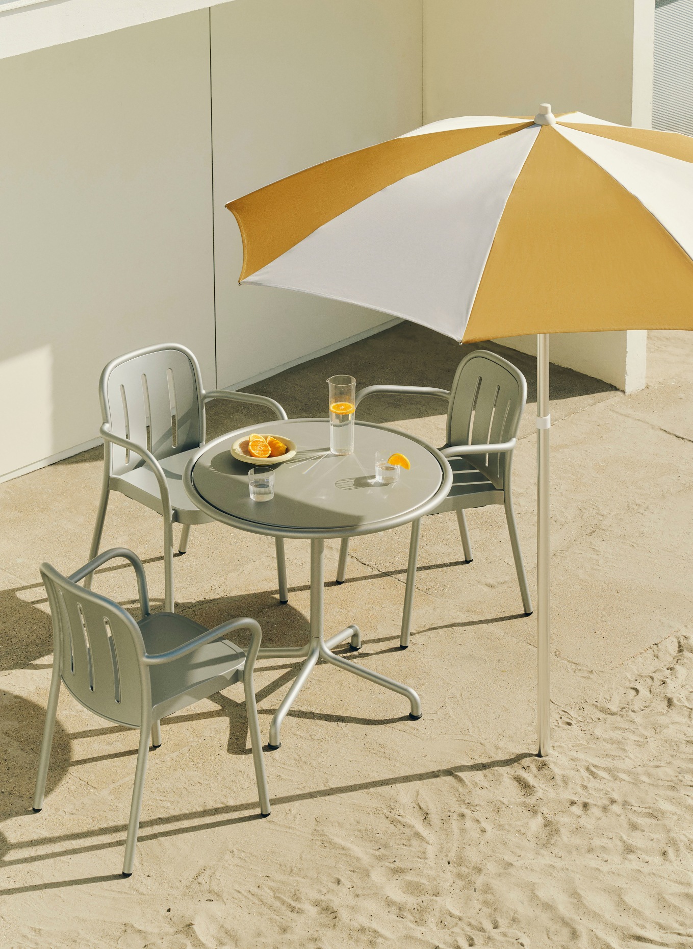 HAY Parasol TERRAZZA OCTAGON: KREMOWY / CIEMNOŻÓŁTY