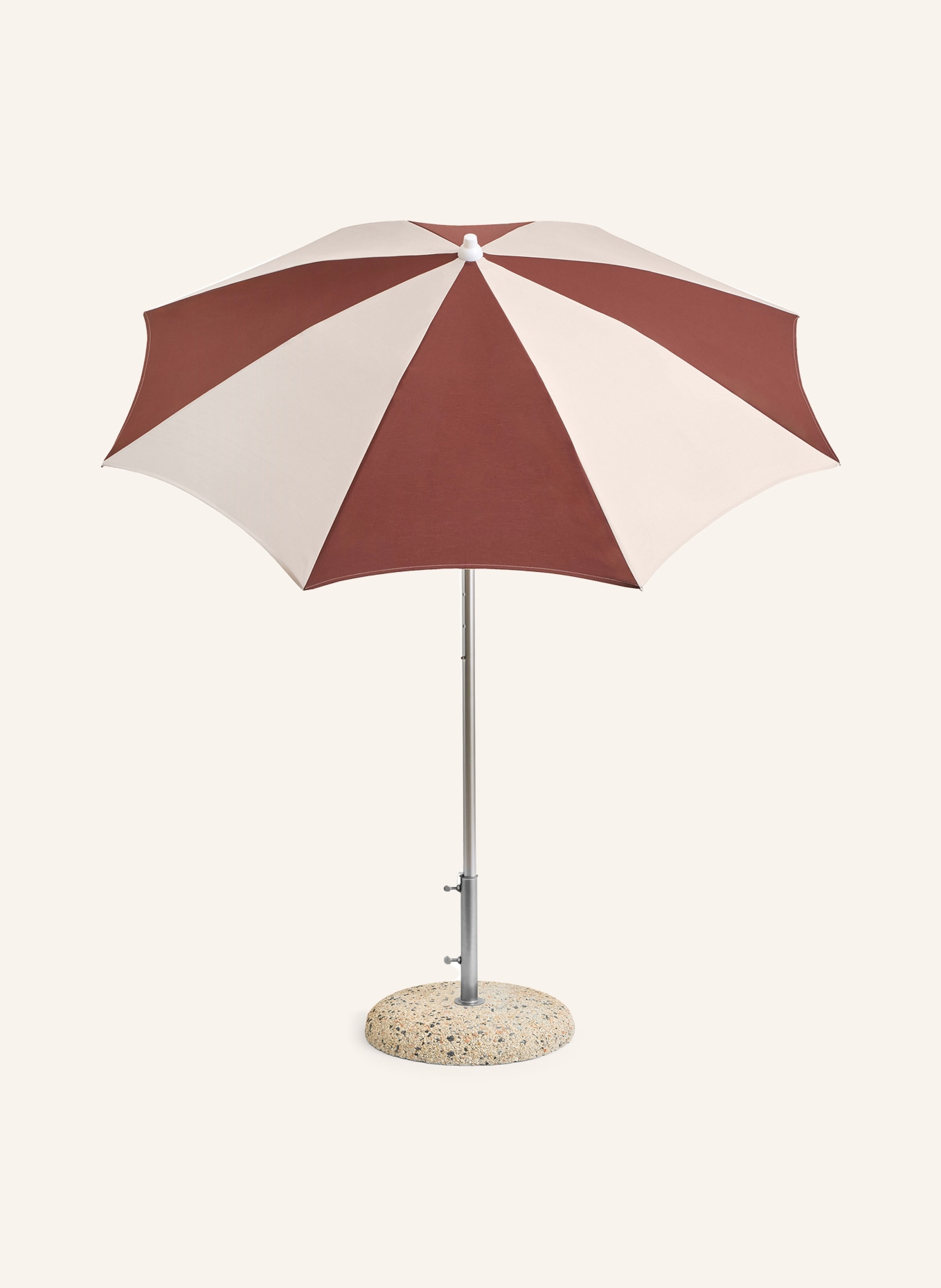 HAY Slunečník TERRAZZA OCTAGON: KRÉMOVÁ / TMAVĚ ČERVENÁ