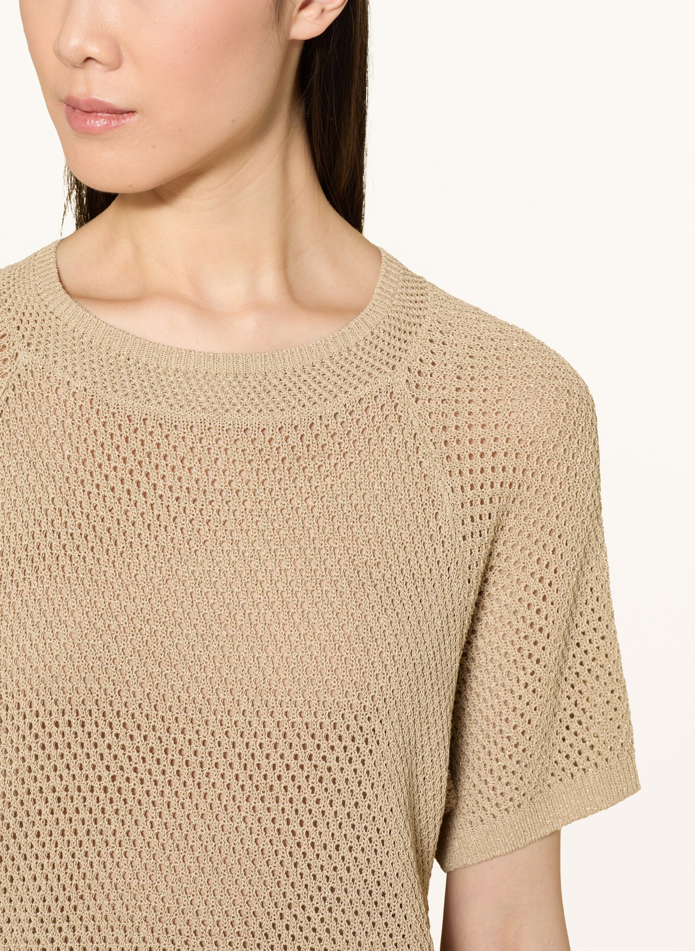 CARTOON Strickshirt mit Glitzergarn: CAMEL / GOLD