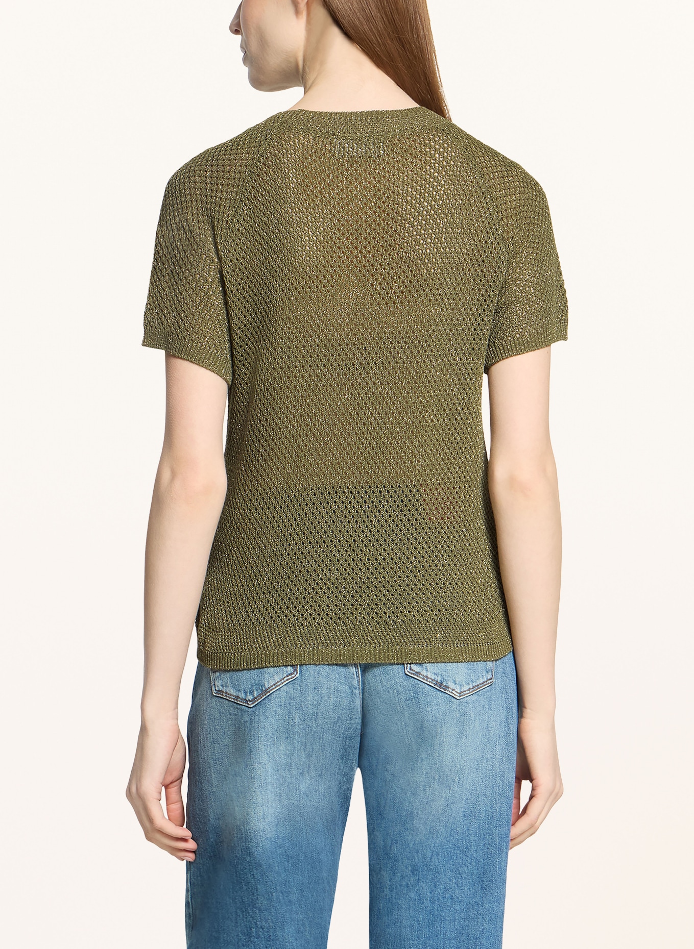 CARTOON Pletené tričko s třpytivou přízí: KHAKI / ZLATÁ