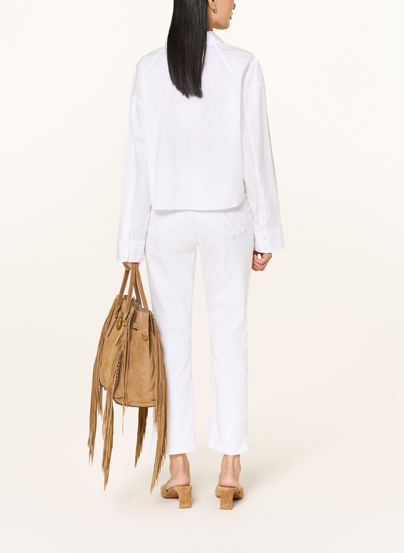 CARTOON Cropped Jeans mit Galonstreifen: 1000 BRIGHT WHITE