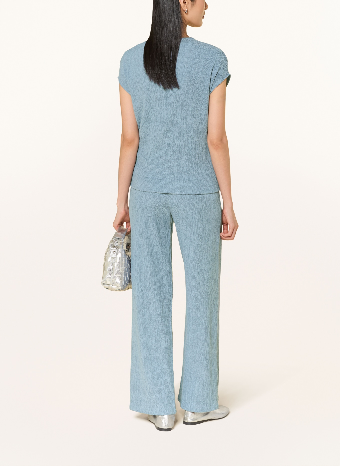 CARTOON Blouse met wikkellook: BLAUWGRIJS