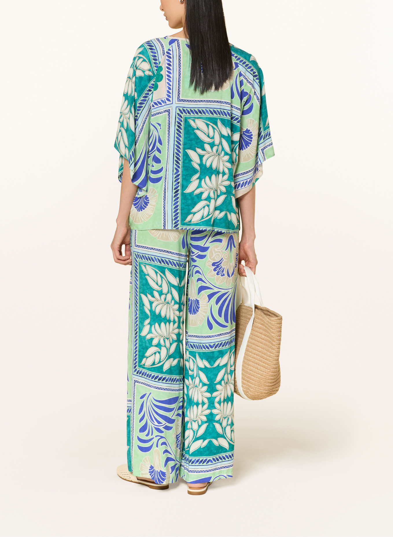 CARTOON koszulka z dekoltem w serek: PETROL / NIEBIESKI / BIAŁY