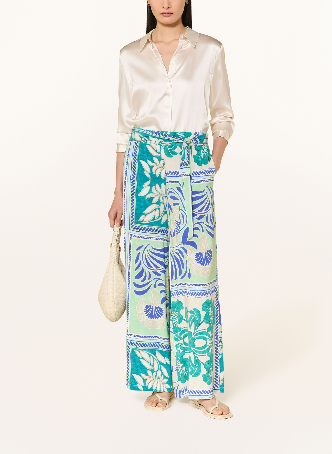 CARTOON Marlene-broek: BLAUW / PETROL / WIT