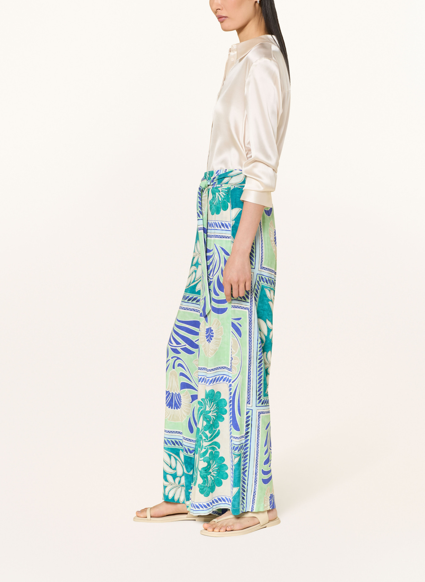 CARTOON Marlene-broek: BLAUW / PETROL / WIT