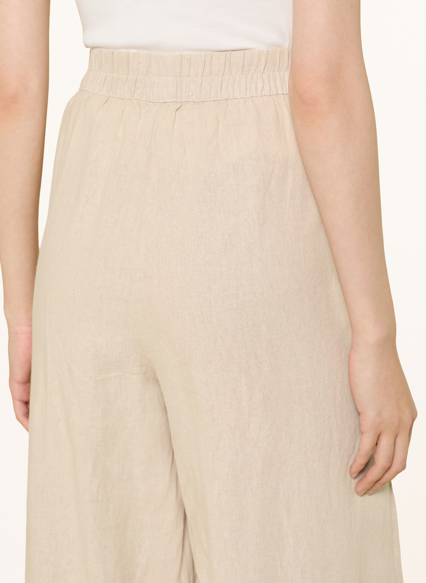 CARTOON Spodnie 7/8 z lnu: BEŻOWY