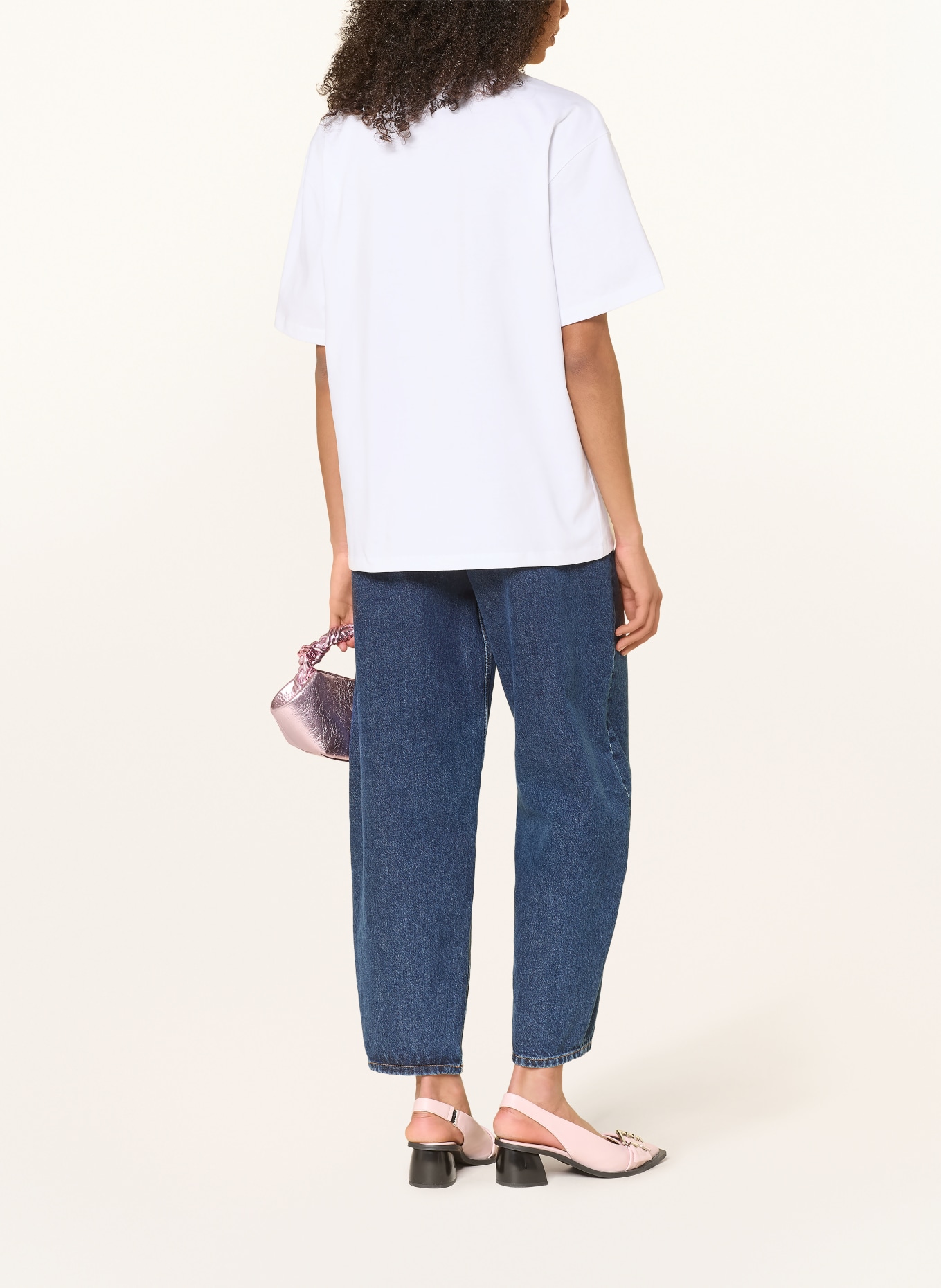 GANNI Koszulka z kamieniami ozdobnymi: BIAŁY