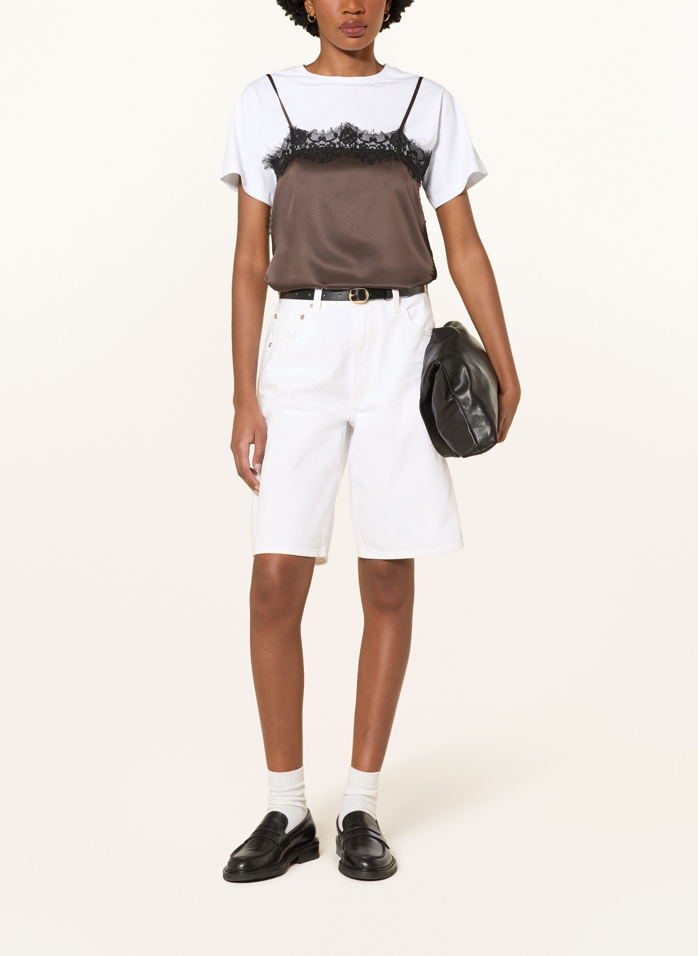 CITIZENS of HUMANITY COURT denim shorts: SOFT WHITE (OFF WHITE)