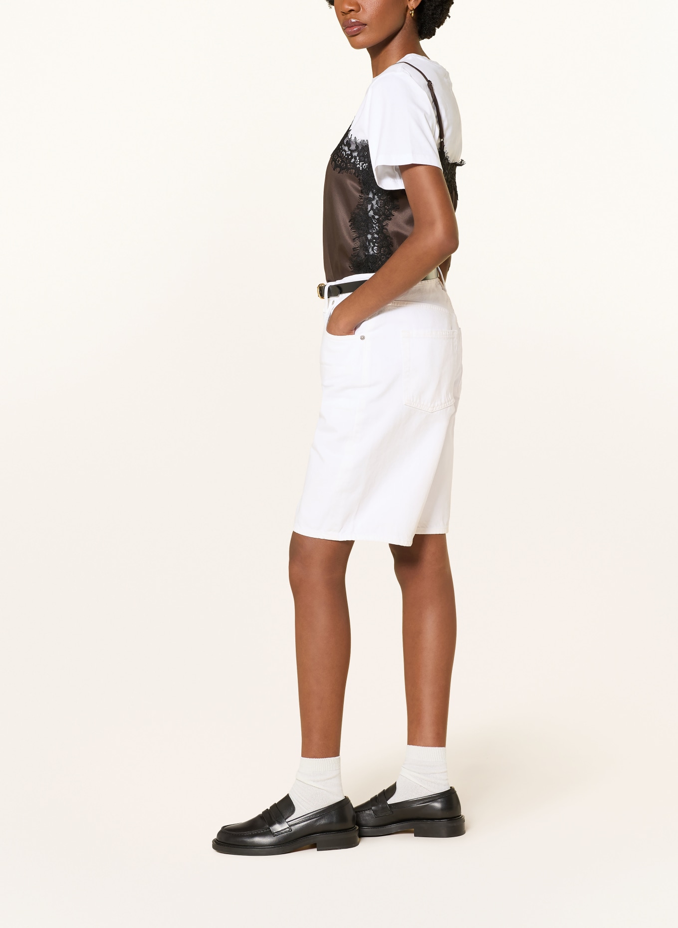 CITIZENS of HUMANITY COURT denim shorts: SOFT WHITE (OFF WHITE)