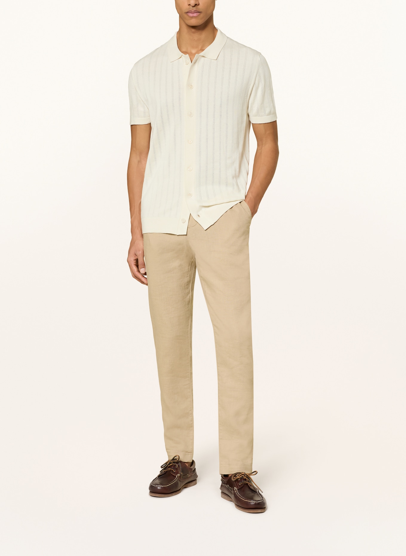 PAUL Strickhemd Slim Fit: ECRU