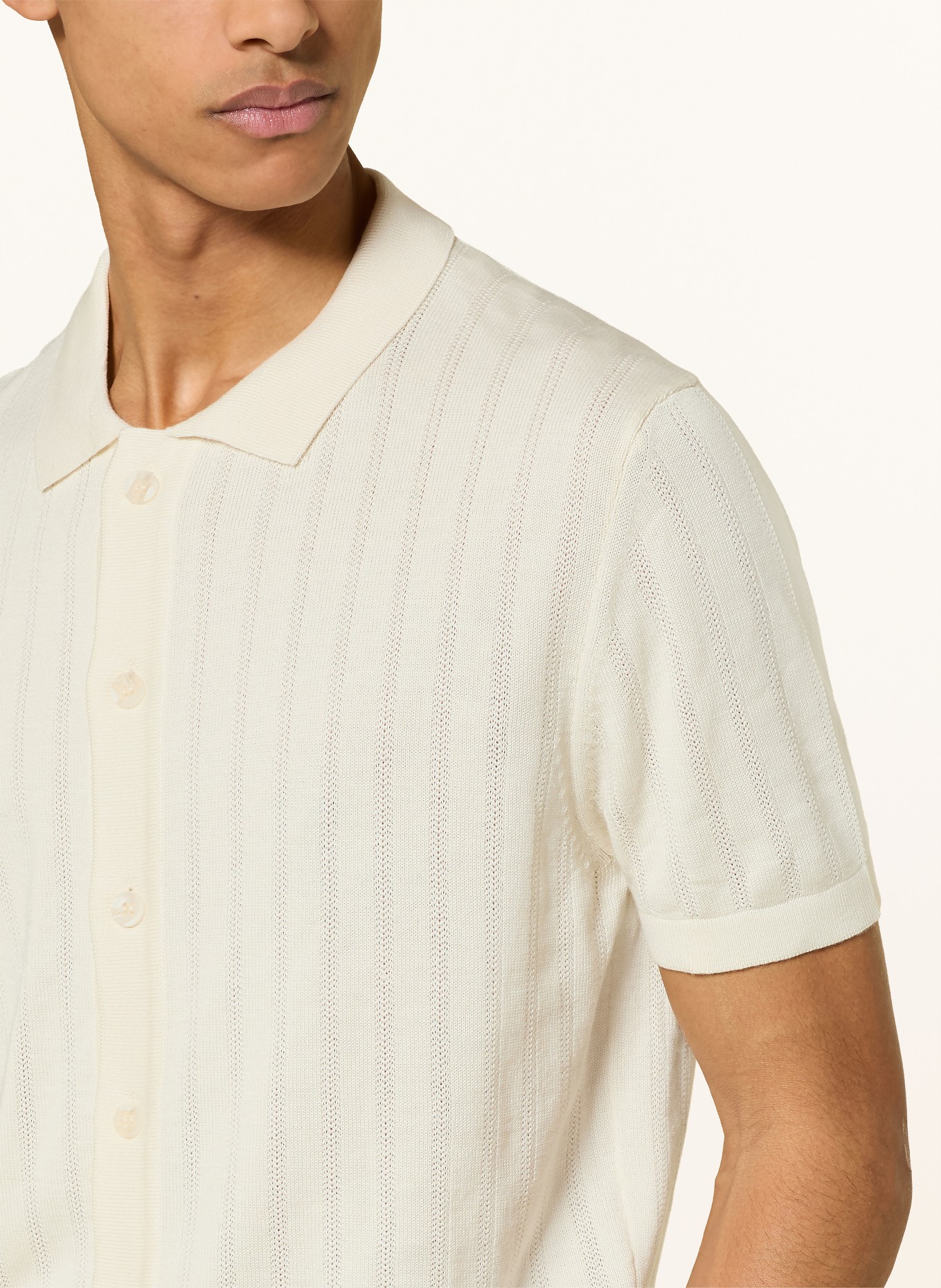 PAUL Strickhemd Slim Fit: ECRU