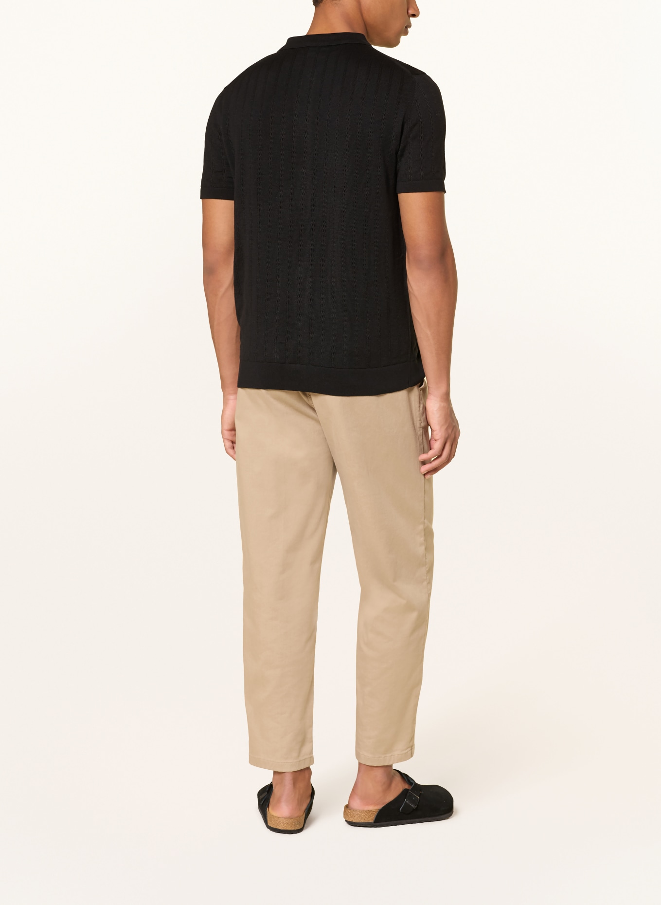 PAUL Pletená košile Slim Fit: ČERNÁ