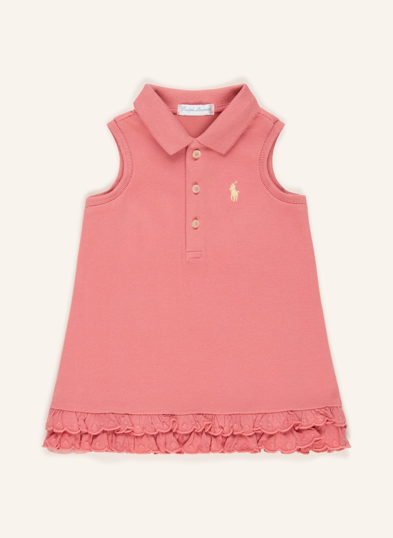 POLO RALPH LAUREN Zestaw: sukienka polo z tkaniny piqué i spodnie: BRUDNY RÓŻ