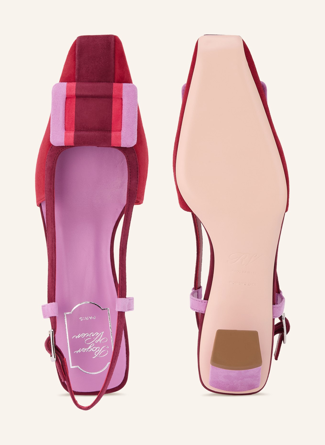 Roger Vivier Slingpumps: DUNKELROT / LILA / ROT