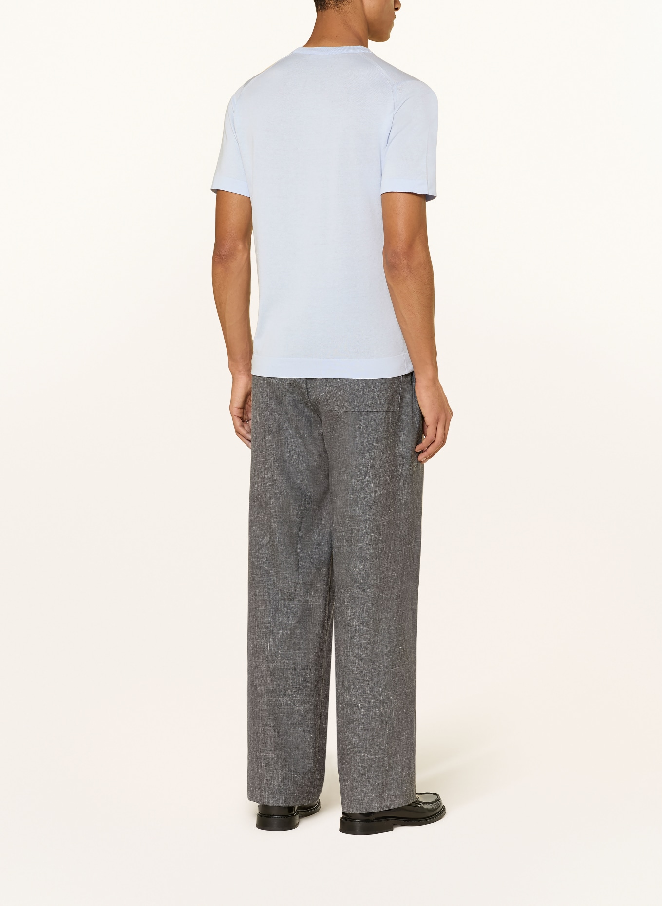JOHN SMEDLEY T-shirt en maille SEALSLAND: BLEU CLAIR